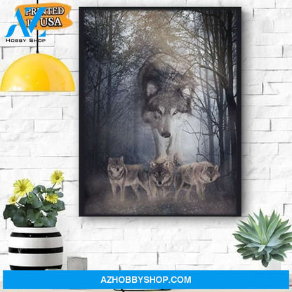 Wolf Walking Behind Canvas Prints Wall Art - Matte Canvas