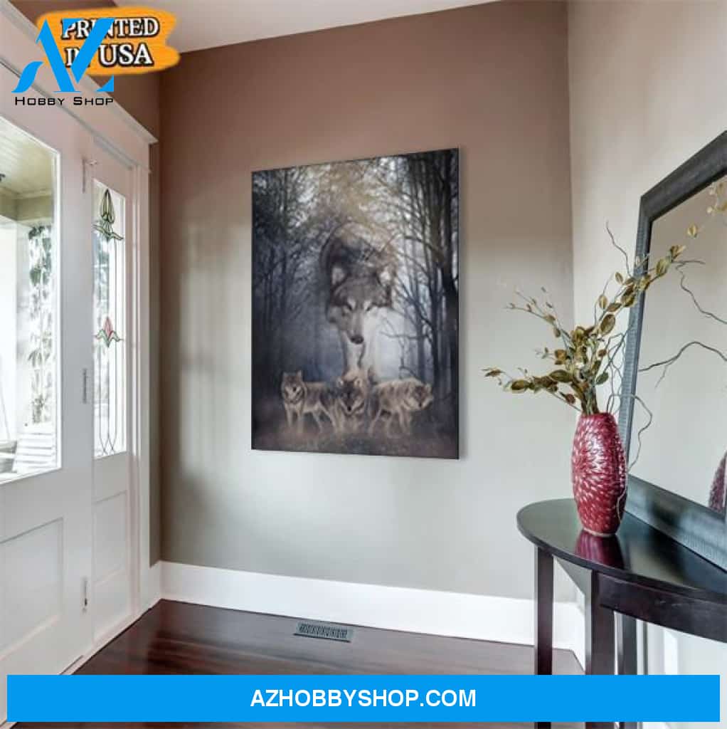 Wolf Walking Behind Canvas Prints Wall Art - Matte Canvas