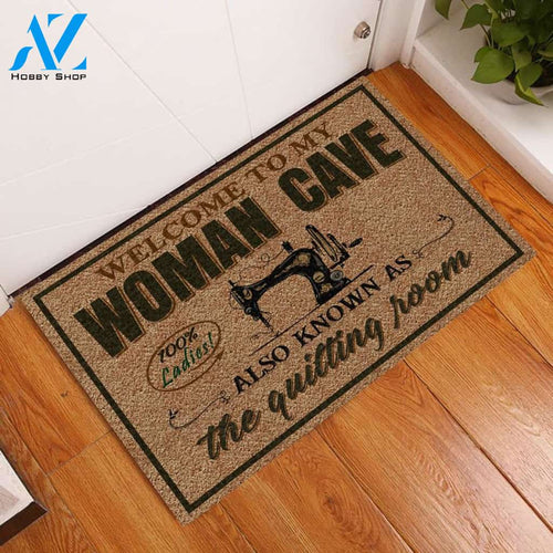 Woman Cave Quilting Room Doormat | Welcome Mat | House Warming Gift