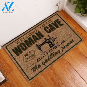 Woman Cave Quilting Room Doormat | WELCOME MAT | HOUSE WARMING GIFT