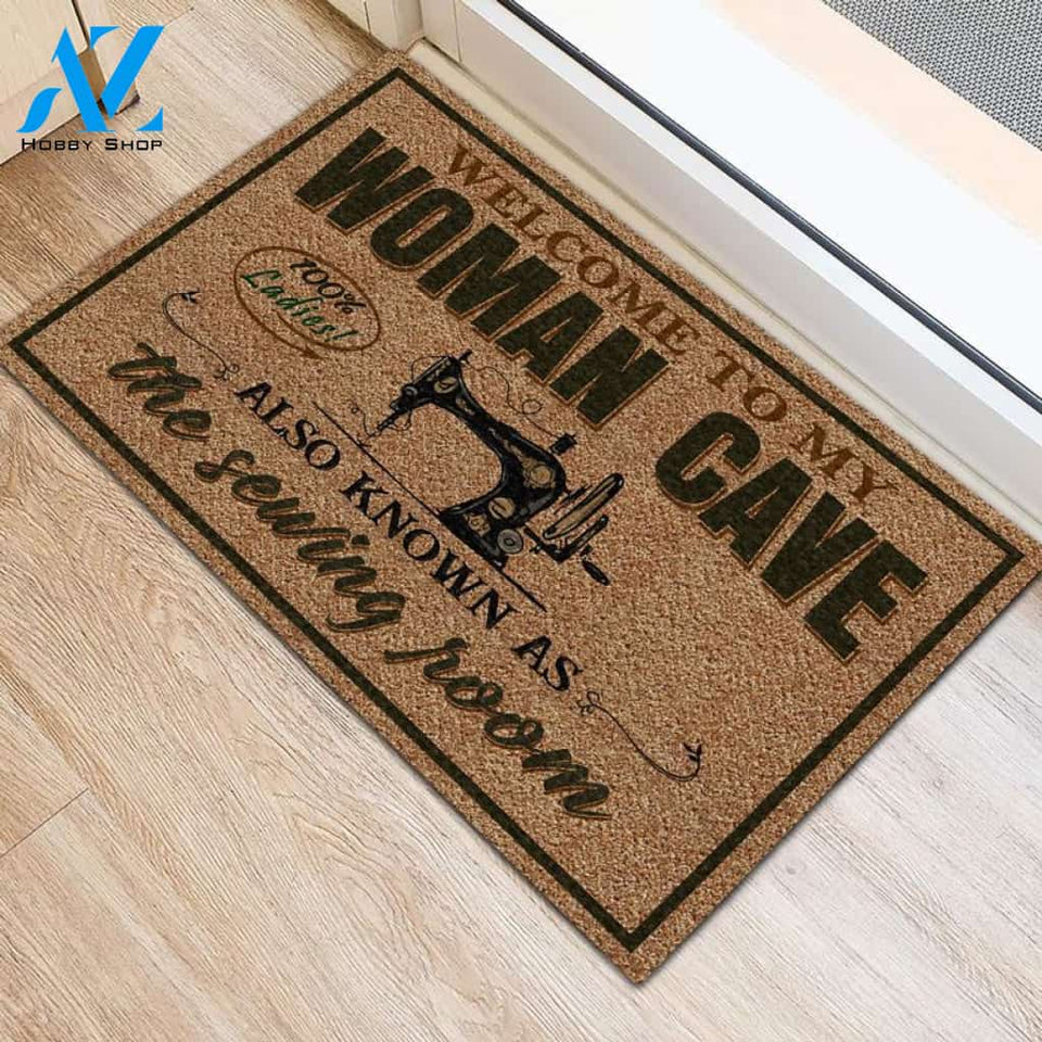 Woman Cave Sewing Room Doormat | WELCOME MAT | HOUSE WARMING GIFT