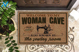 Woman Cave Sewing Room Doormat | WELCOME MAT | HOUSE WARMING GIFT