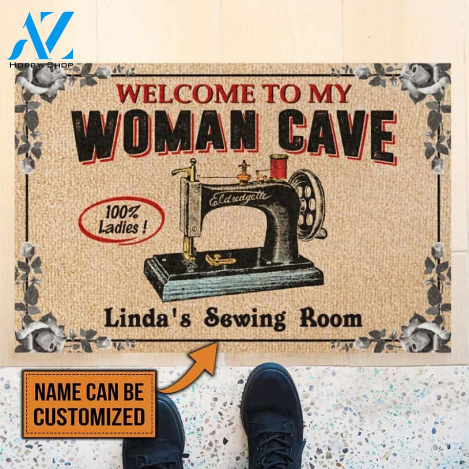 Woman Cave Sewing Room Personalized Doormat | Welcome Mat | House Warming Gift