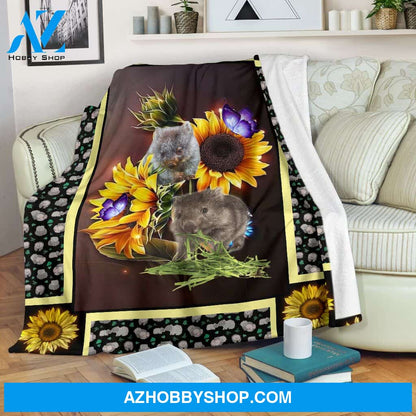 Wombat dark sunflower Fleece Blanket