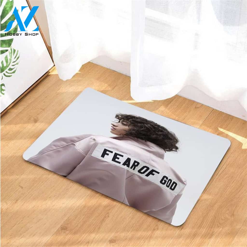 women fear of god photoshoot doormats