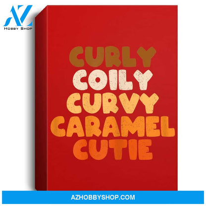Womens Curly Coily Curvy Caramel Cutie Afro Melanin Black Woman Portrait Canvas