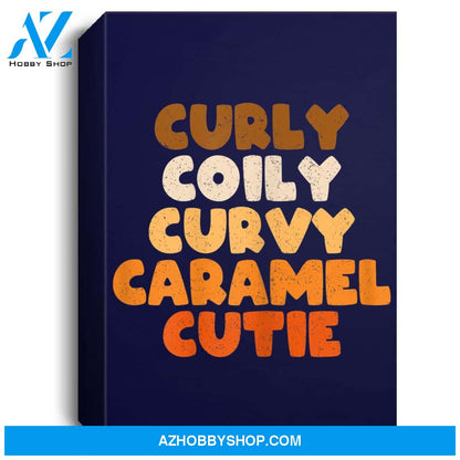 Womens Curly Coily Curvy Caramel Cutie Afro Melanin Black Woman Portrait Canvas