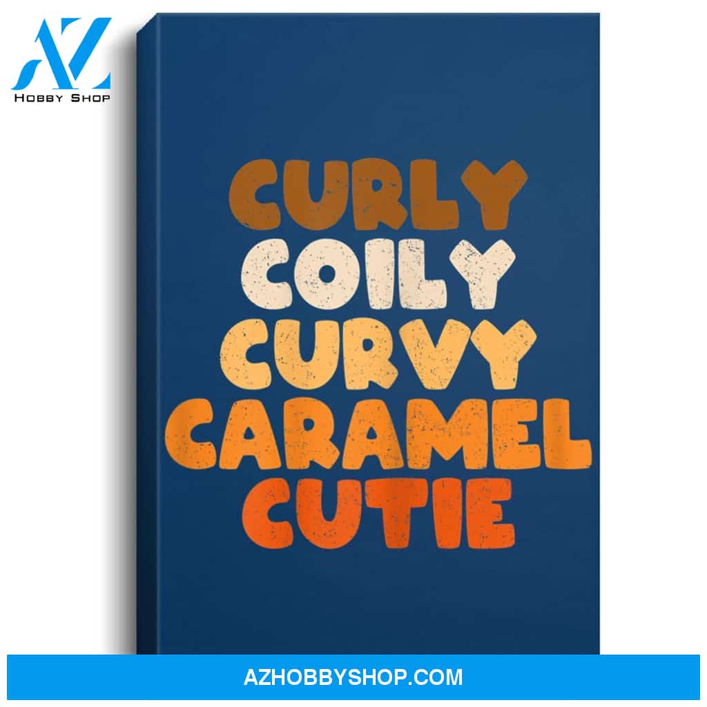 Womens Curly Coily Curvy Caramel Cutie Afro Melanin Black Woman Portrait Canvas