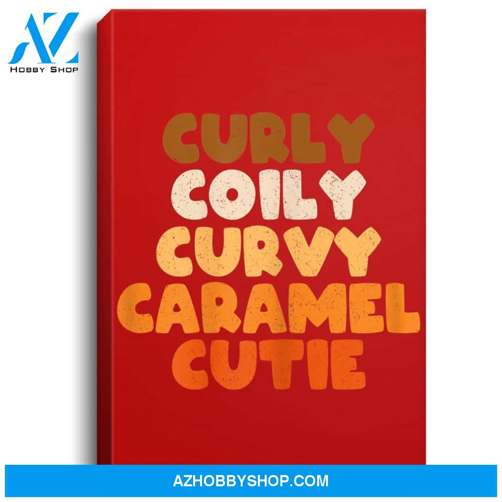 Womens Curly Coily Curvy Caramel Cutie Afro Melanin Black Woman Portrait Canvas