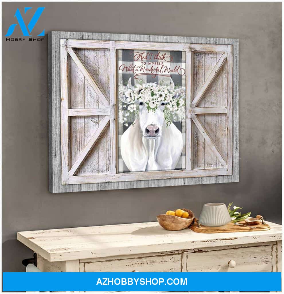Wonderful World Beautiful Cow Farm Canvas Wall Art