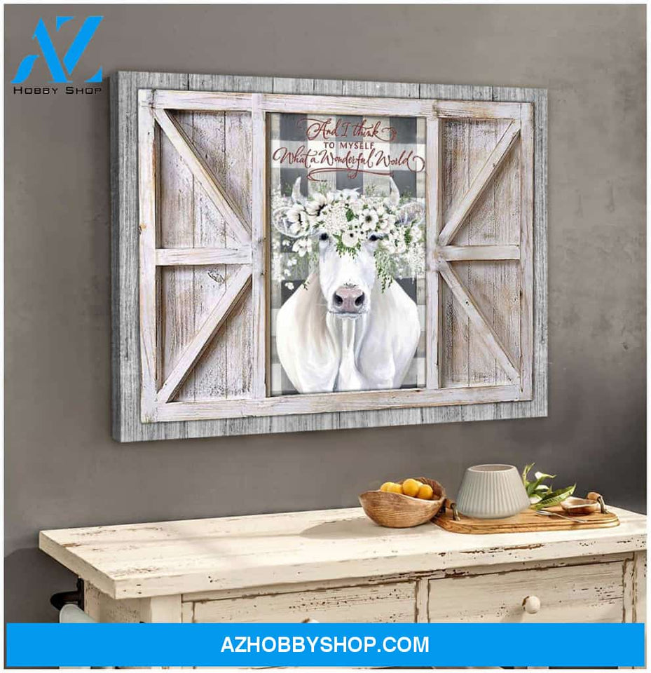 Wonderful World Beautiful Cow Farm Canvas Wall Art