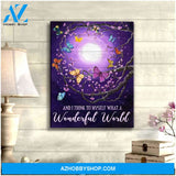 Wonderful World Butterfly Canvas Wall Art, Wall Decor Visual Art