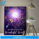 Wonderful World Butterfly Canvas Wall Art, Wall Decor Visual Art