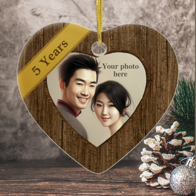 Look 5Th Anniversary: Add A Photo Ceramic Ornament