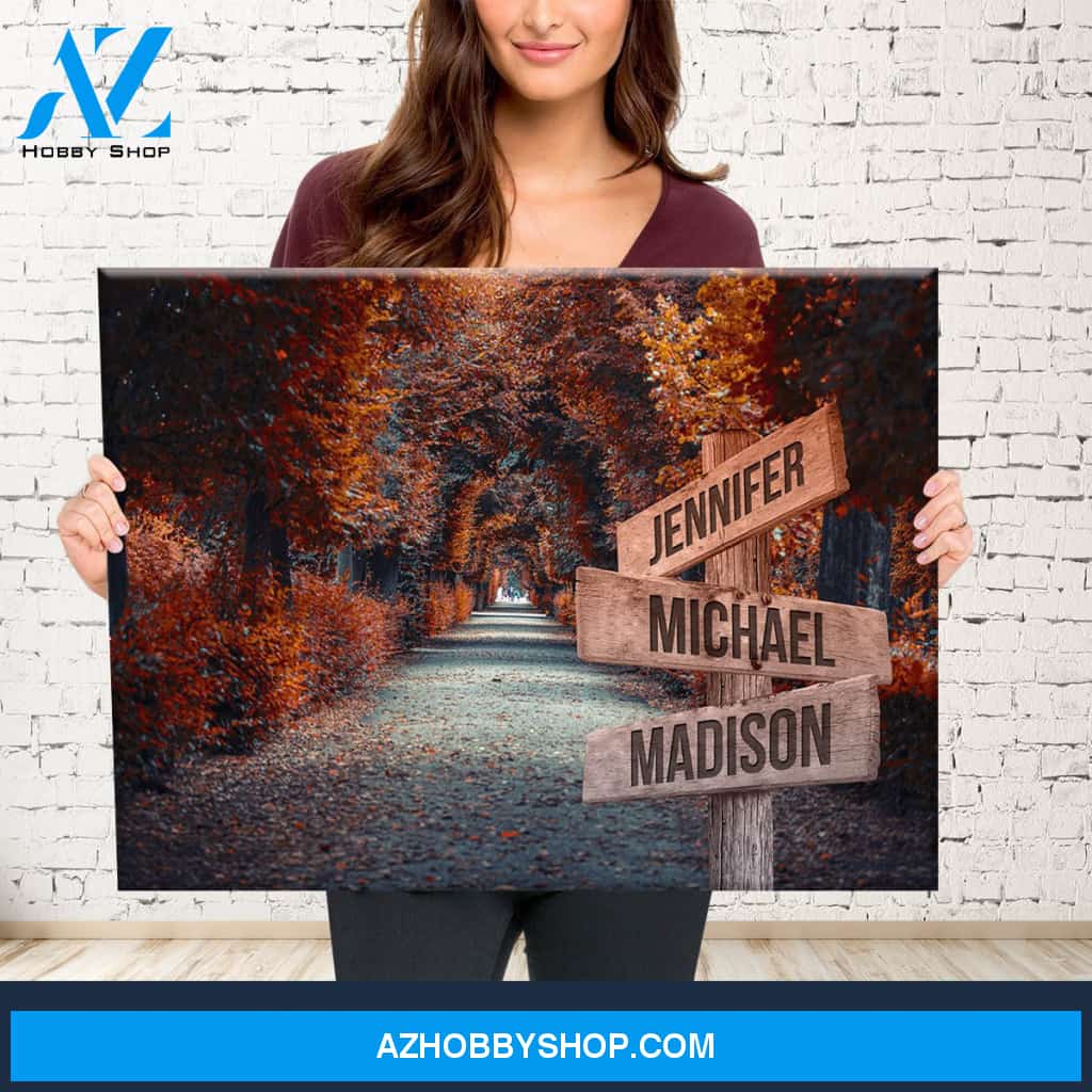 Woods Path 2 Color Multi-Names Premium Canvas