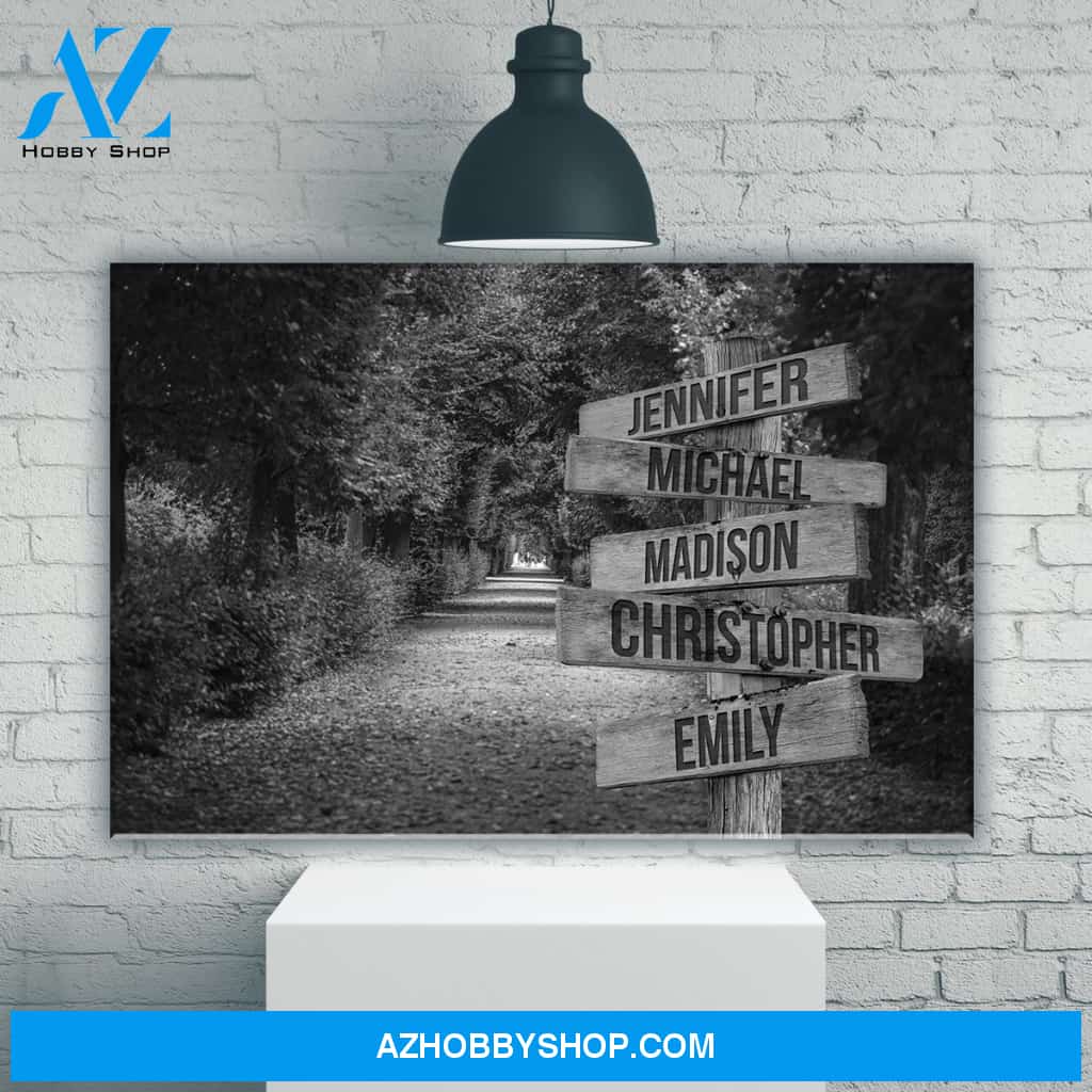 Woods Path 2 Multi-Names Premium Canvas