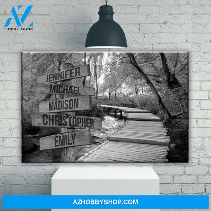 Woods Path Multi-Names Premium Canvas
