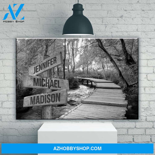 Woods Path Multi-Names Premium Canvas