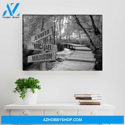 Woods Path Multi-Names Premium Canvas