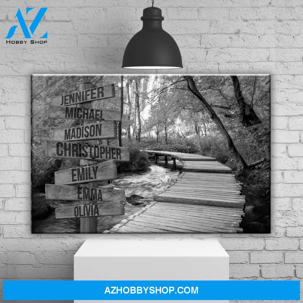 Woods Path Multi-Names Premium Canvas