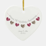 7Th Or Any Wedding Anniversary Heart Ornament