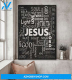 Word cloud - Jesus Portrait Canvas Prints - Wall Art