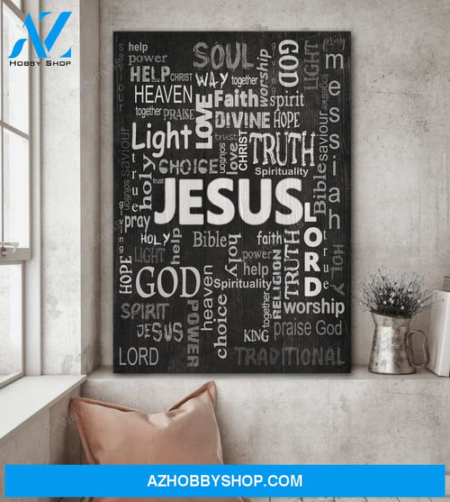 Word cloud - Jesus Portrait Canvas Prints - Wall Art