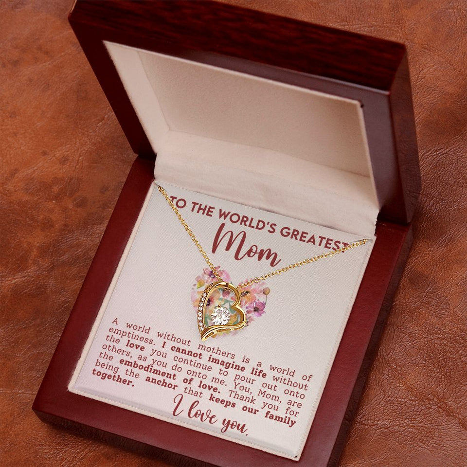 World's Greatest Mom - Forever Love Heart Necklace