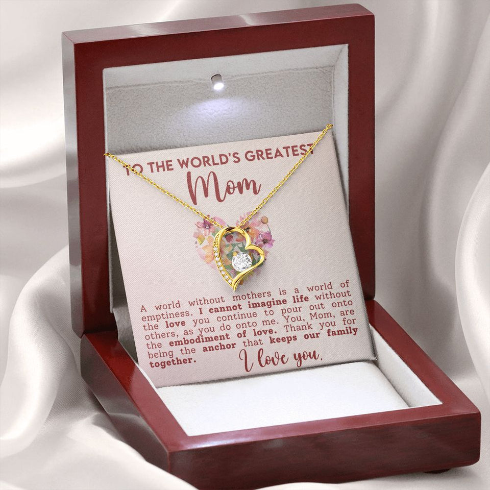 World's Greatest Mom - Forever Love Heart Necklace