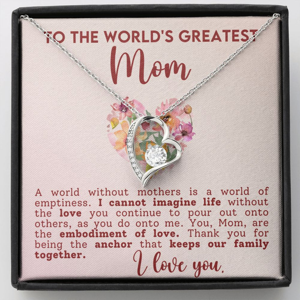 World's Greatest Mom - Forever Love Heart Necklace