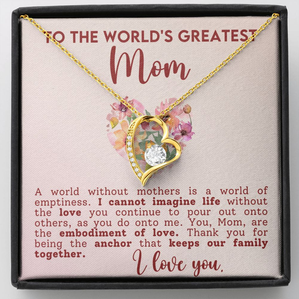 World's Greatest Mom - Forever Love Heart Necklace