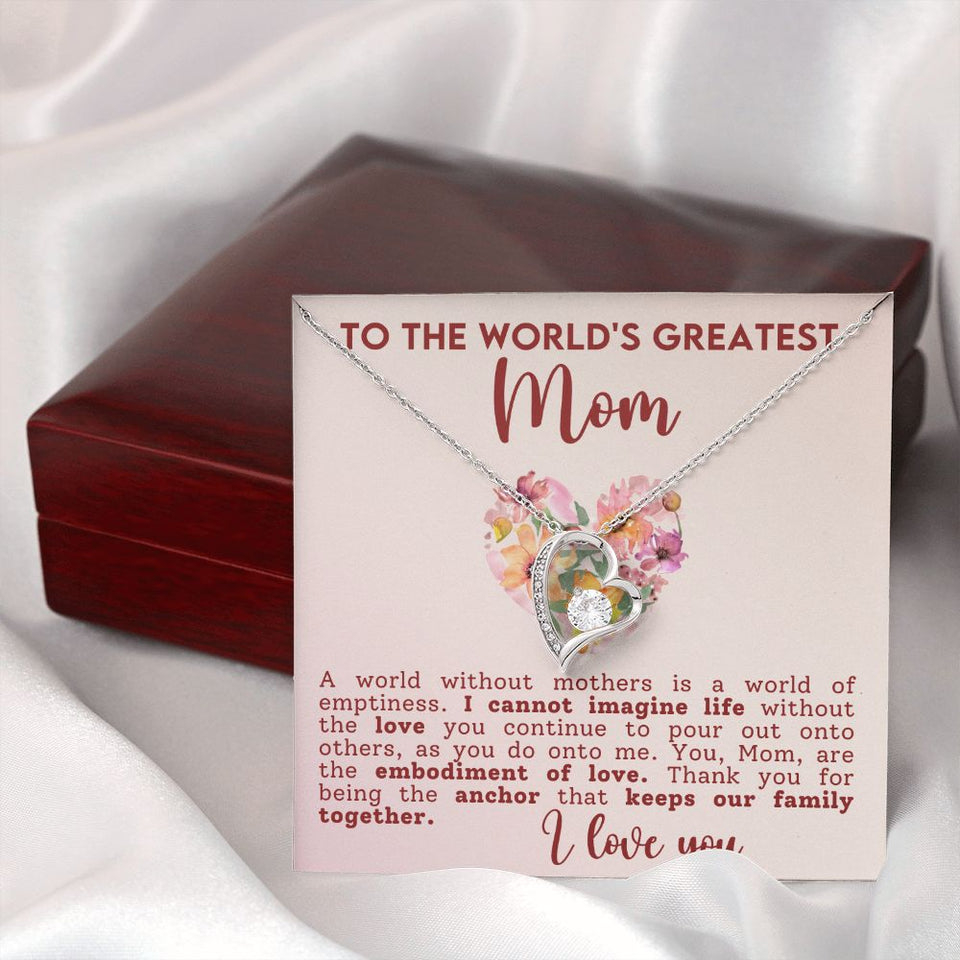 World's Greatest Mom - Forever Love Heart Necklace