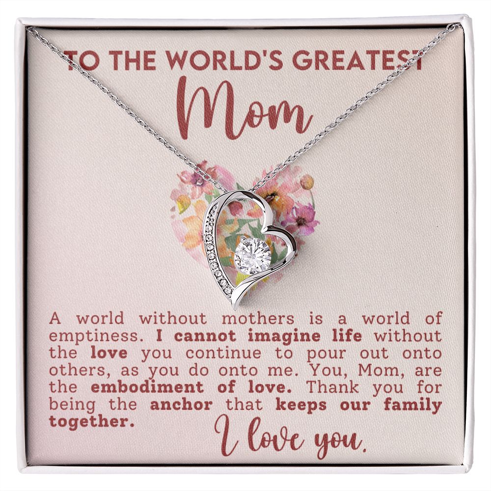 World's Greatest Mom - Forever Love Heart Necklace
