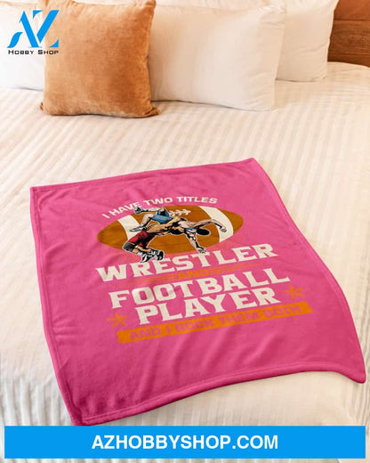 Wrestler and Football Player Fleece Blanket Home Decor Bedding Couch Sofa Soft And Comfy Cozy Wrestling Lovers Gift, Gift For Friend Family