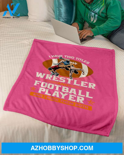 Wrestler and Football Player Fleece Blanket Home Decor Bedding Couch Sofa Soft And Comfy Cozy Wrestling Lovers Gift, Gift For Friend Family