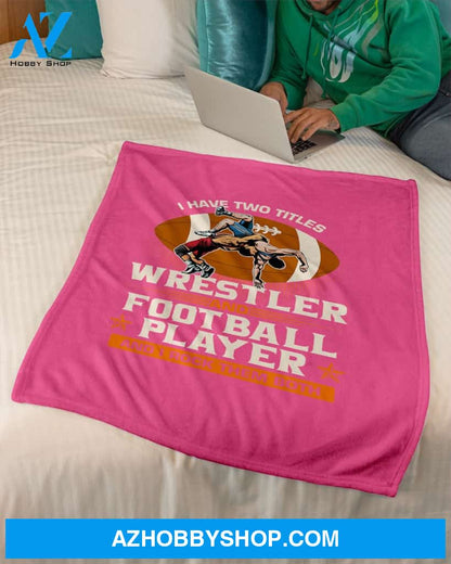 Wrestler and Football Player Fleece Blanket Home Decor Bedding Couch Sofa Soft And Comfy Cozy Wrestling Lovers Gift, Gift For Friend Family