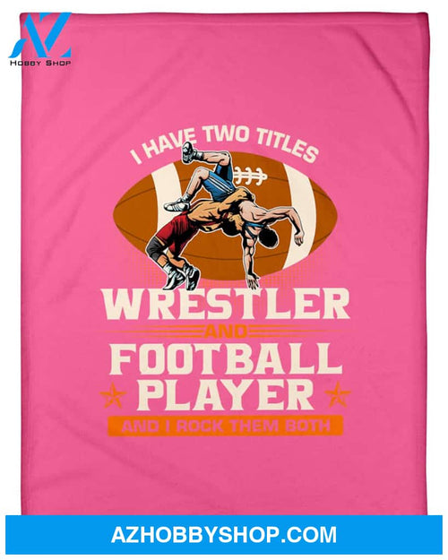 Wrestler and Football Player Fleece Blanket Home Decor Bedding Couch Sofa Soft And Comfy Cozy Wrestling Lovers Gift, Gift For Friend Family