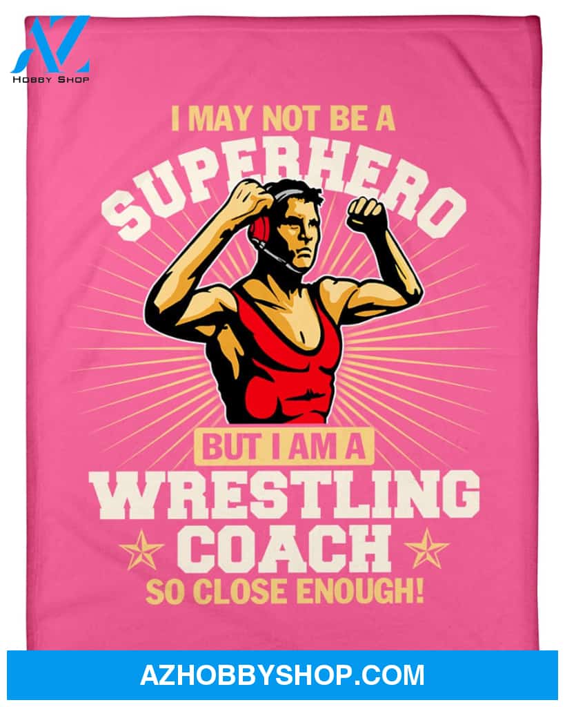 Wrestling Coach Superhero Fleece Blanket Home Decor Bedding Couch Sofa Soft And Comfy Cozy Wrestling Lovers Gift, Gift For Friend Family