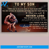 Wrestling Poster Gift for son from Dad- to my son never lose