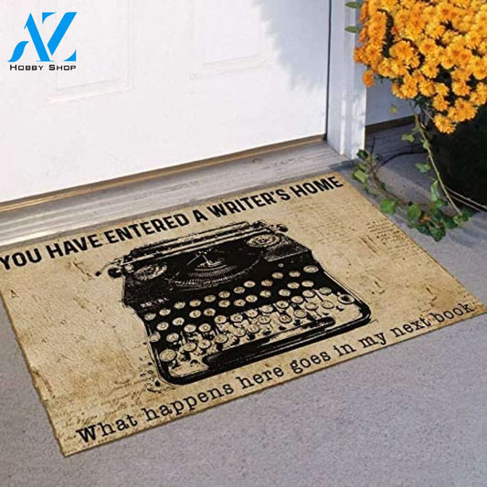 Writers What Happens Here Goes in My Next Book Indoor and Outdoor Doormat Warm House Gift Welcome Mat Funny Birthday Gift Gift for Friend Family