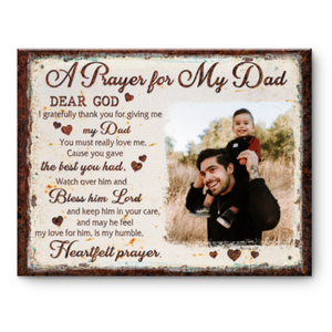 Prayer For My Dad, Custom Gift For Dad, Personalized Father’s Day Gift