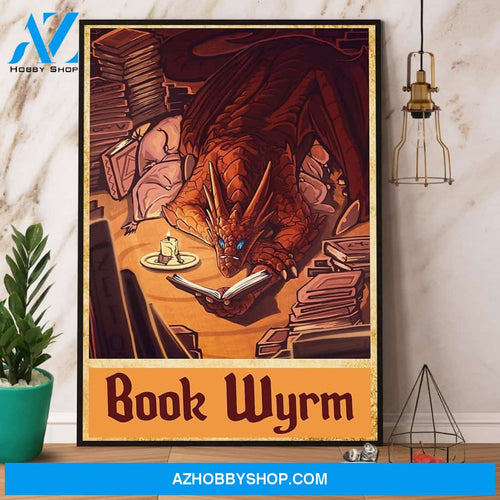 Wyrm Book Wyrm Read Book Night Loves Books Canvas And Poster, Wall Decor Visual Art