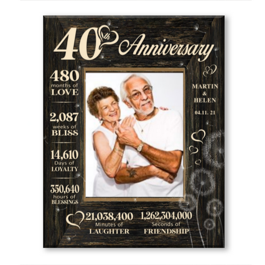 40 Year Wedding Anniversary Gift, 40th Anniversary Gift For Wife, 40 Year Anniversary Gift For Husband