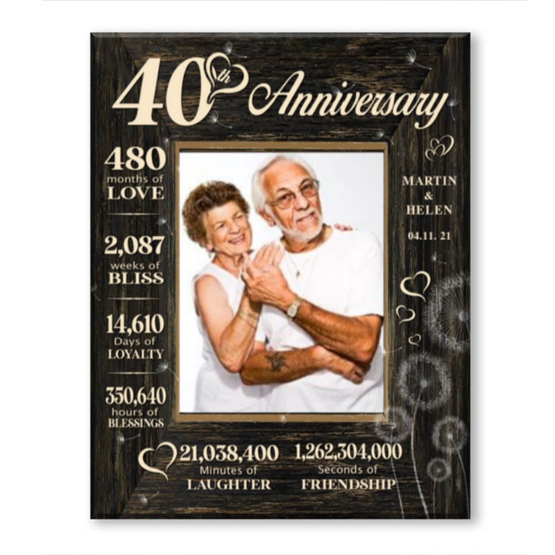 40 Year Wedding Anniversary Gift, 40th Anniversary Gift For Wife, 40 Year Anniversary Gift For Husband