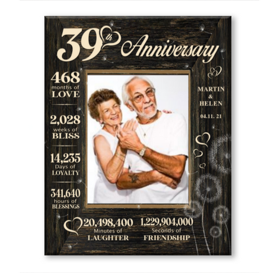 39 Year Wedding Anniversary Gift, 39th Anniversary Gift For Wife, 39Year Anniversary Gift For Husband