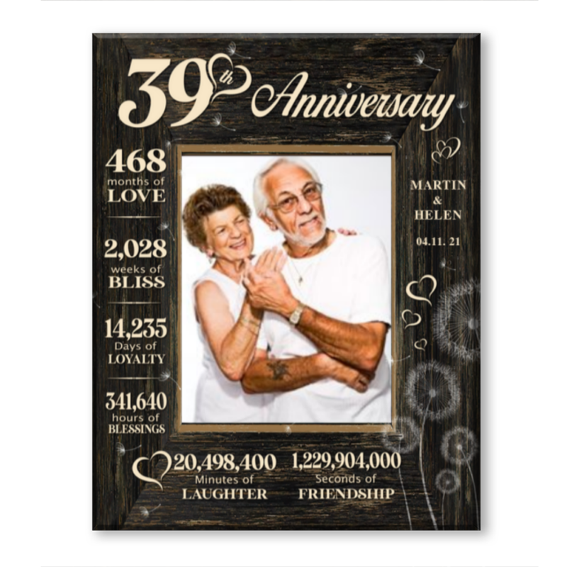39 Year Wedding Anniversary Gift, 39th Anniversary Gift For Wife, 39Year Anniversary Gift For Husband