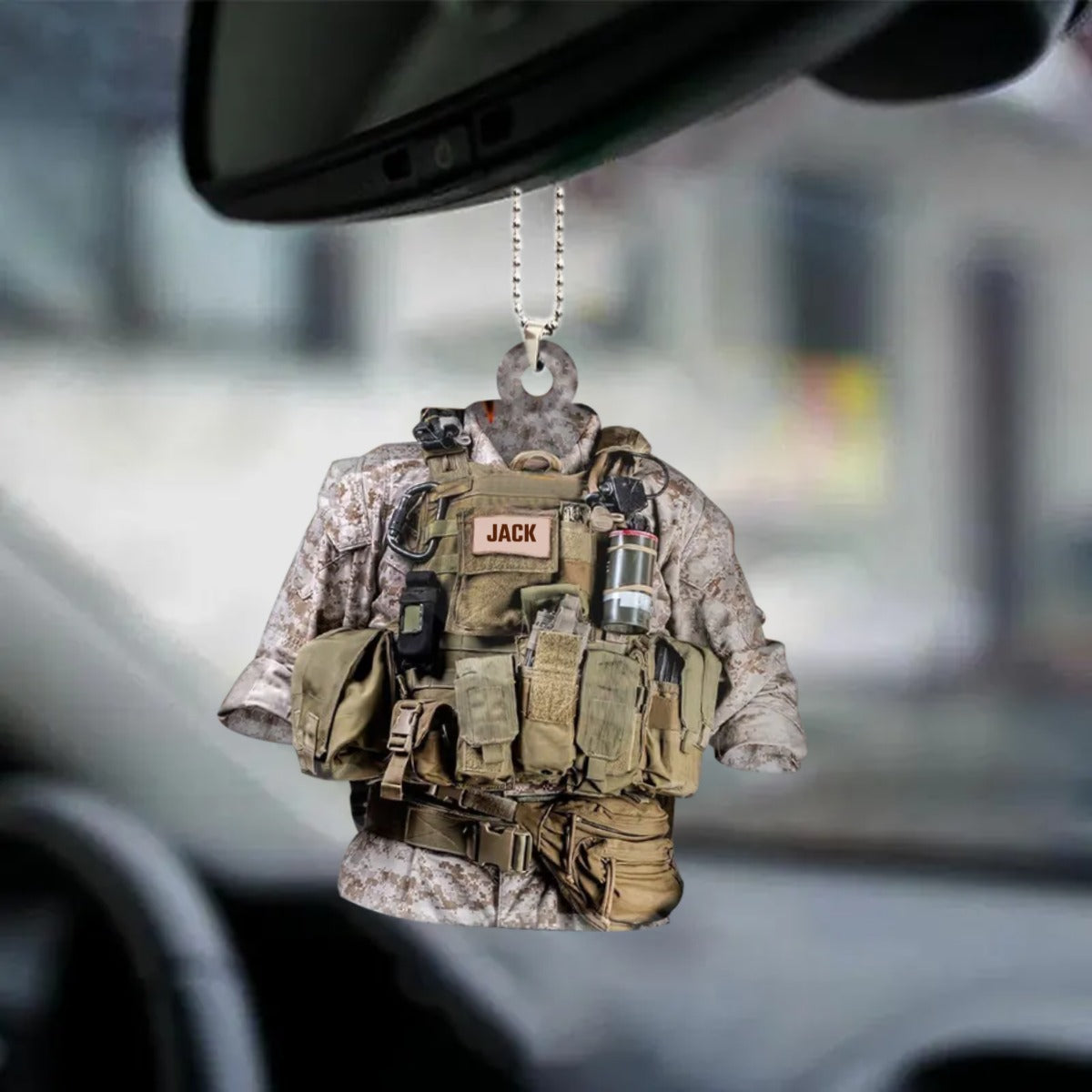 Custom Name Marine - Personalized Marine Corps Acrylic Car Ornament, Gift For Marine, Veteran