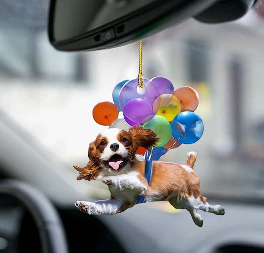 Cavalier King Charles Spaniel Dog Fly With Bubbles Car Hanging Ornament Dog Ornament Godmerch