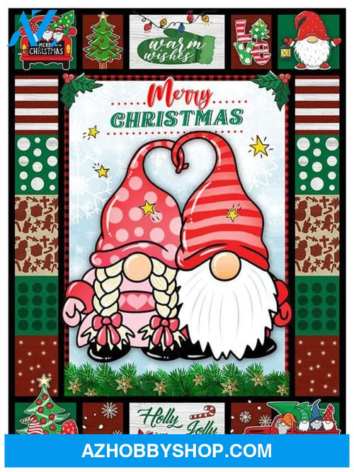 Xmas Blanket Merry Christmas Gnomes Fleece Blanket