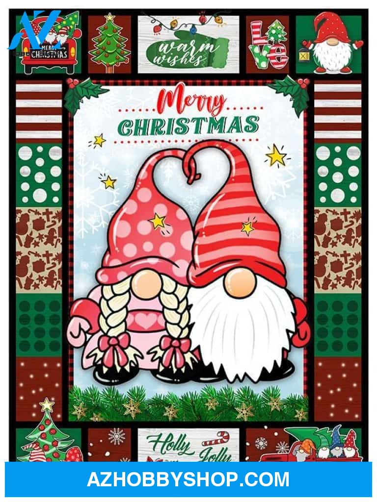 Xmas Blanket Merry Christmas Gnomes Fleece Blanket